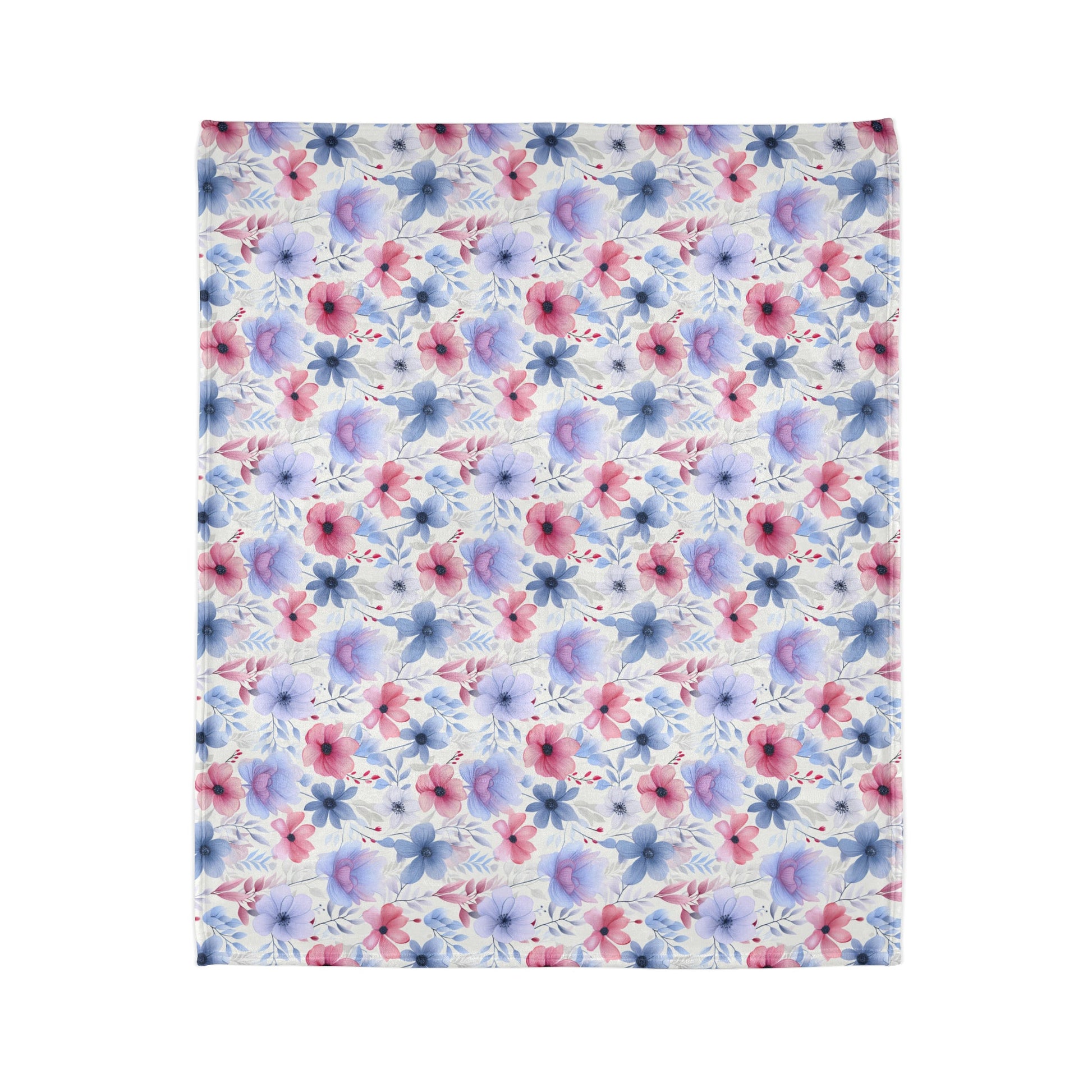 Floral Whispers - Subtle Shades of Violets, Pinks, and Blues - Sofa Throws - Pattern Symphony