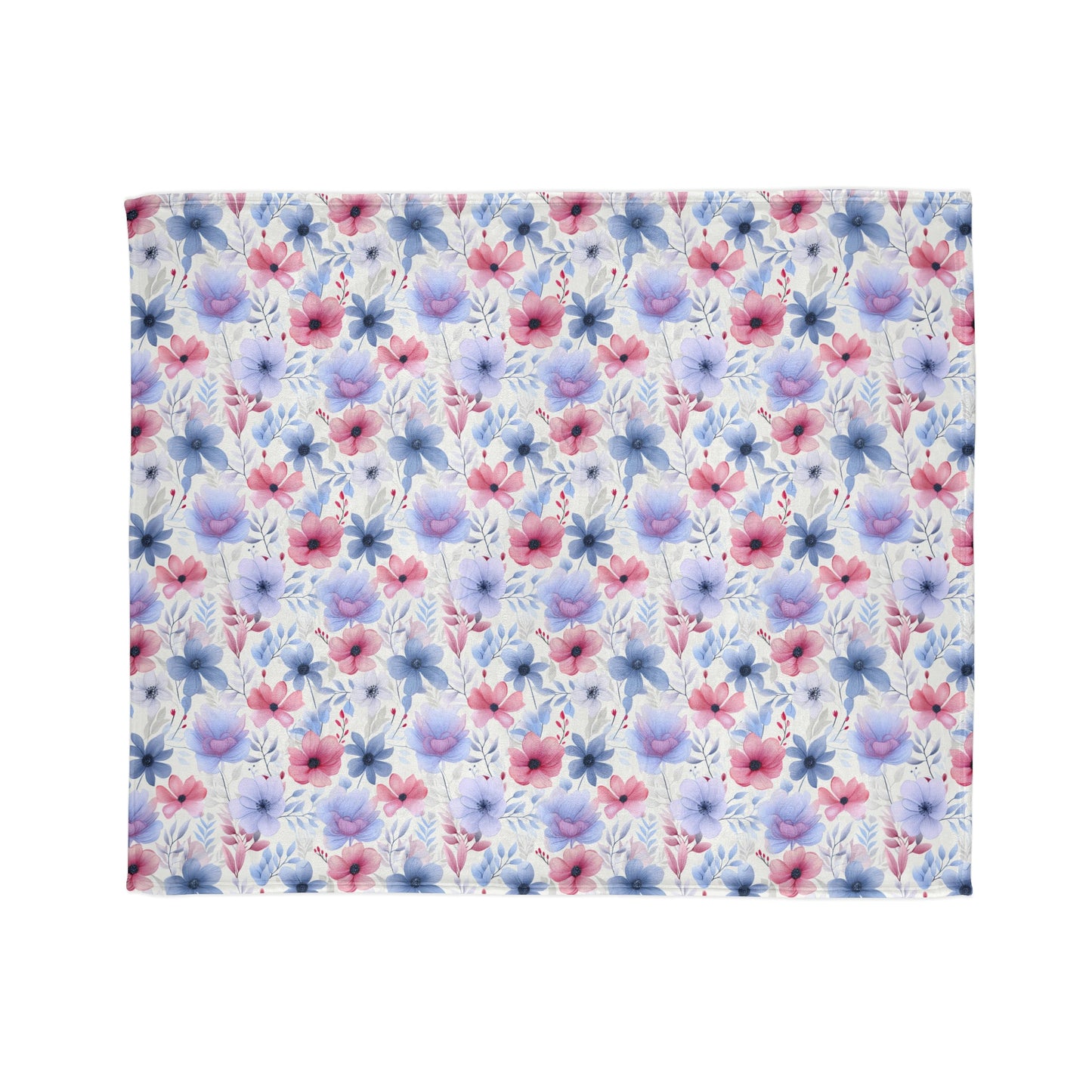 Floral Whispers - Subtle Shades of Violets, Pinks, and Blues - Sofa Throws - Pattern Symphony