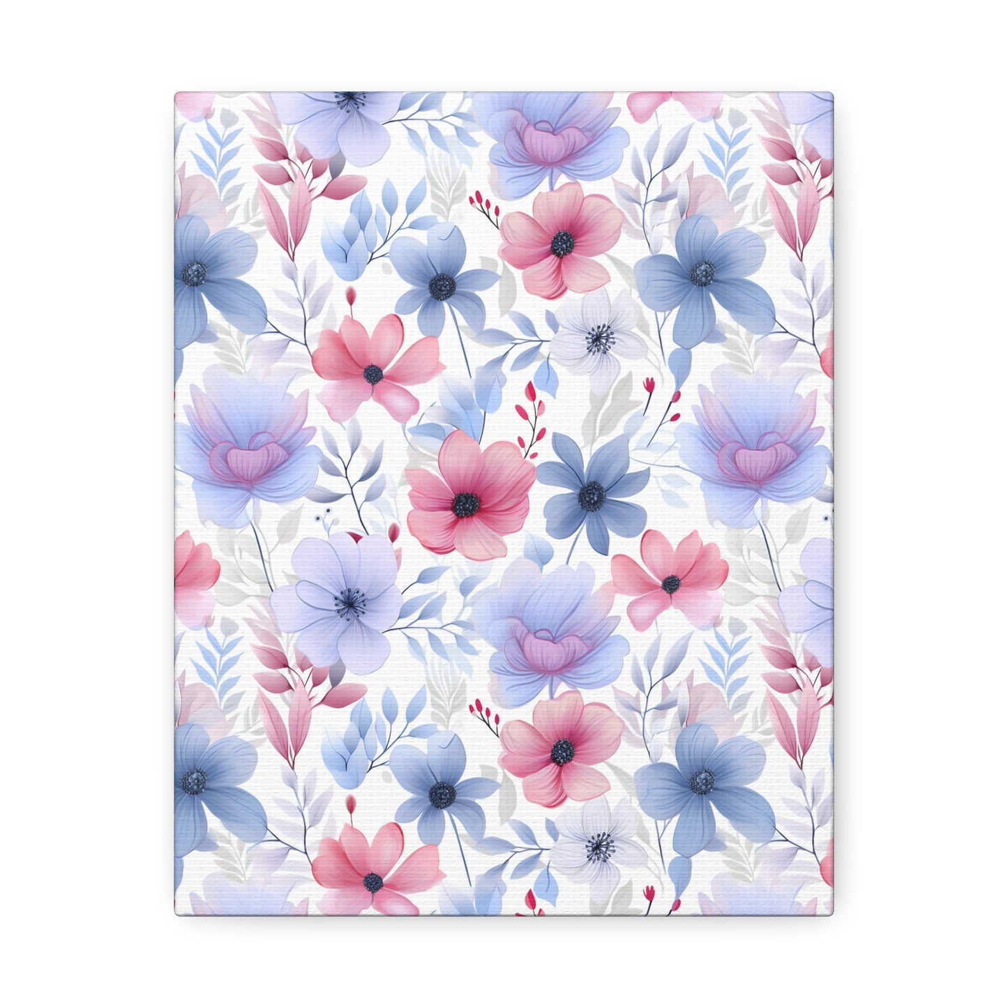 Floral Whispers - Subtle Shades of Violets, Pinks, and Blues - Wall Art Canvas - Pattern Symphony