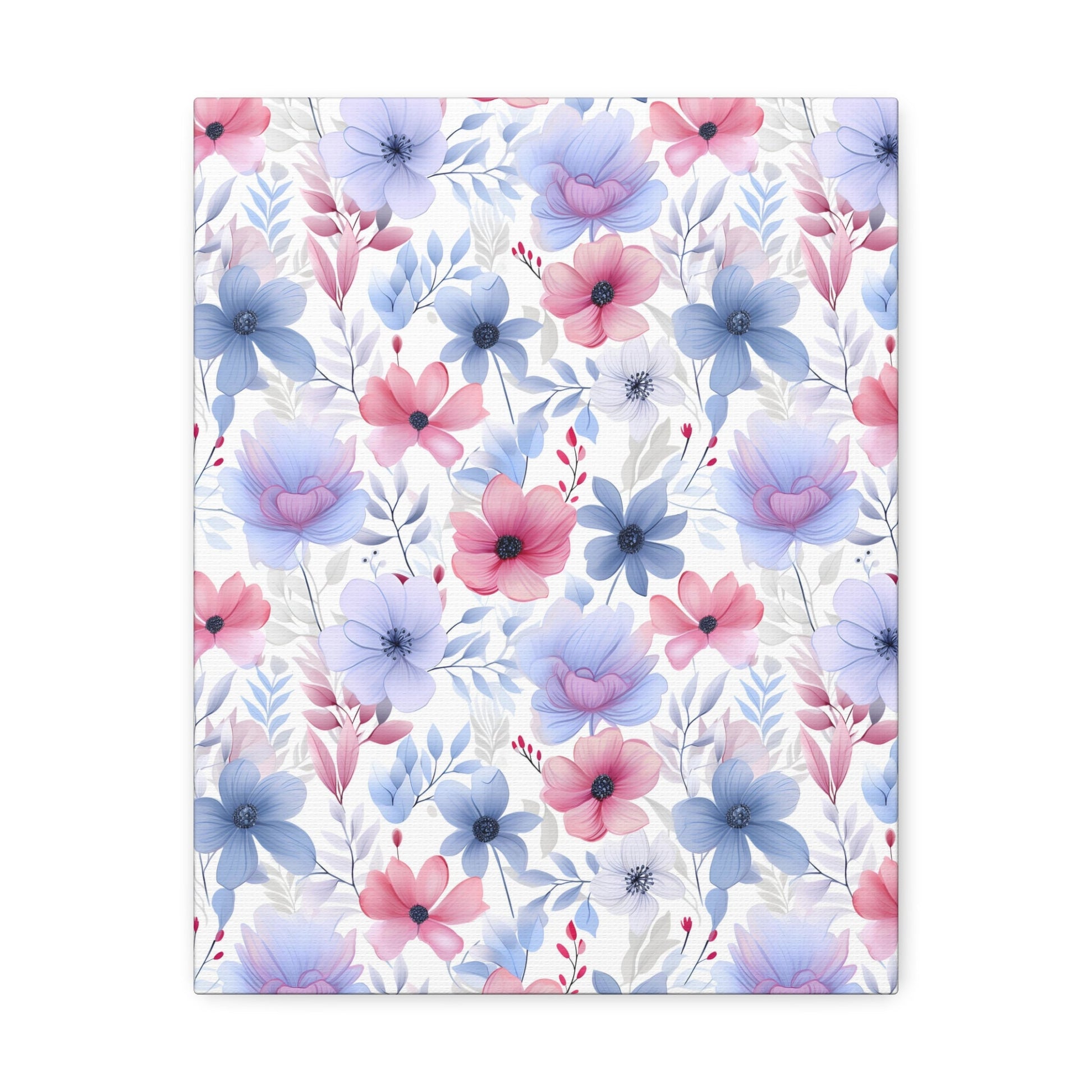 Floral Whispers - Subtle Shades of Violets, Pinks, and Blues - Wall Art Canvas - Pattern Symphony