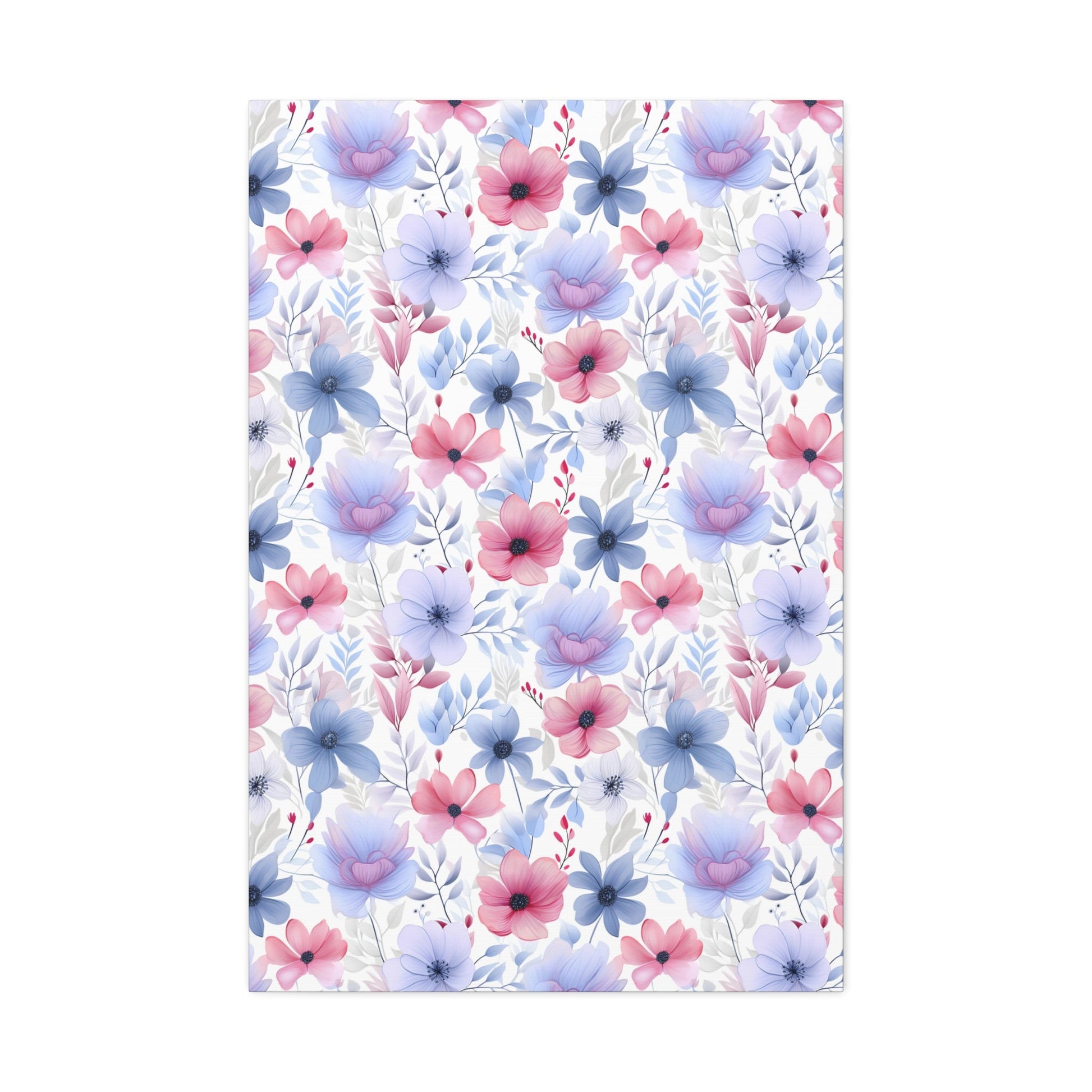 Floral Whispers - Subtle Shades of Violets, Pinks, and Blues - Wall Art Canvas - Pattern Symphony