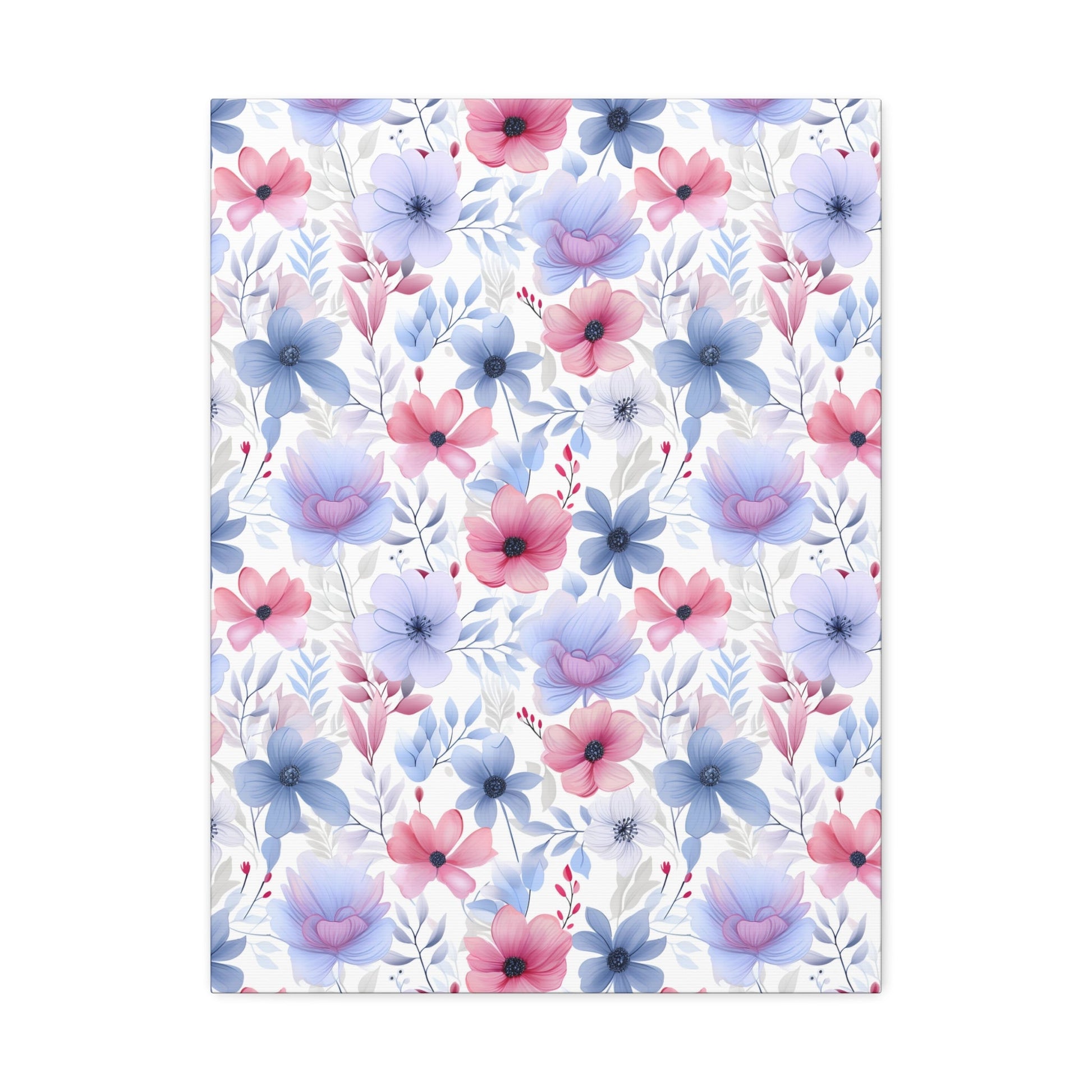 Floral Whispers - Subtle Shades of Violets, Pinks, and Blues - Wall Art Canvas - Pattern Symphony