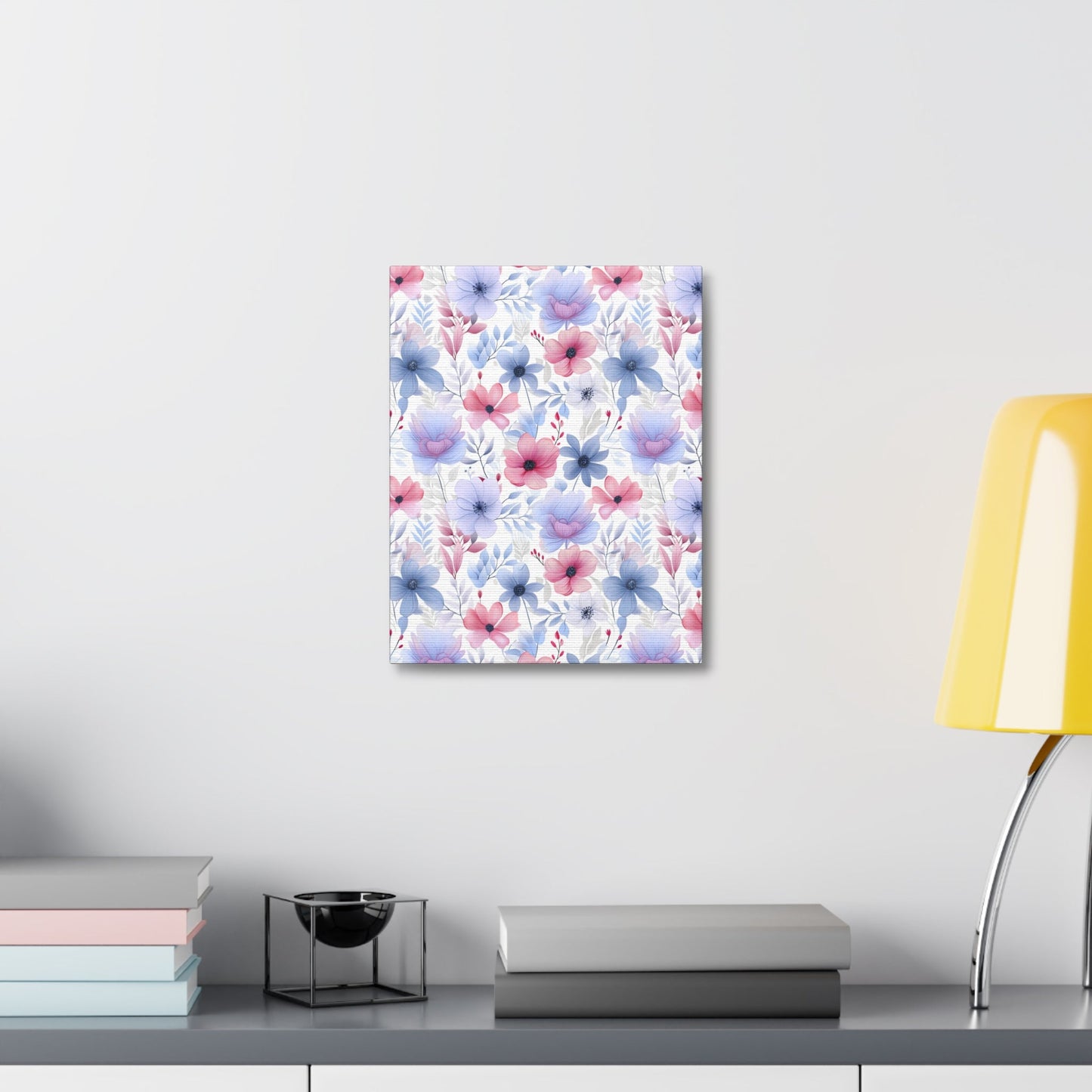 Floral Whispers - Subtle Shades of Violets, Pinks, and Blues - Wall Art Canvas - Pattern Symphony