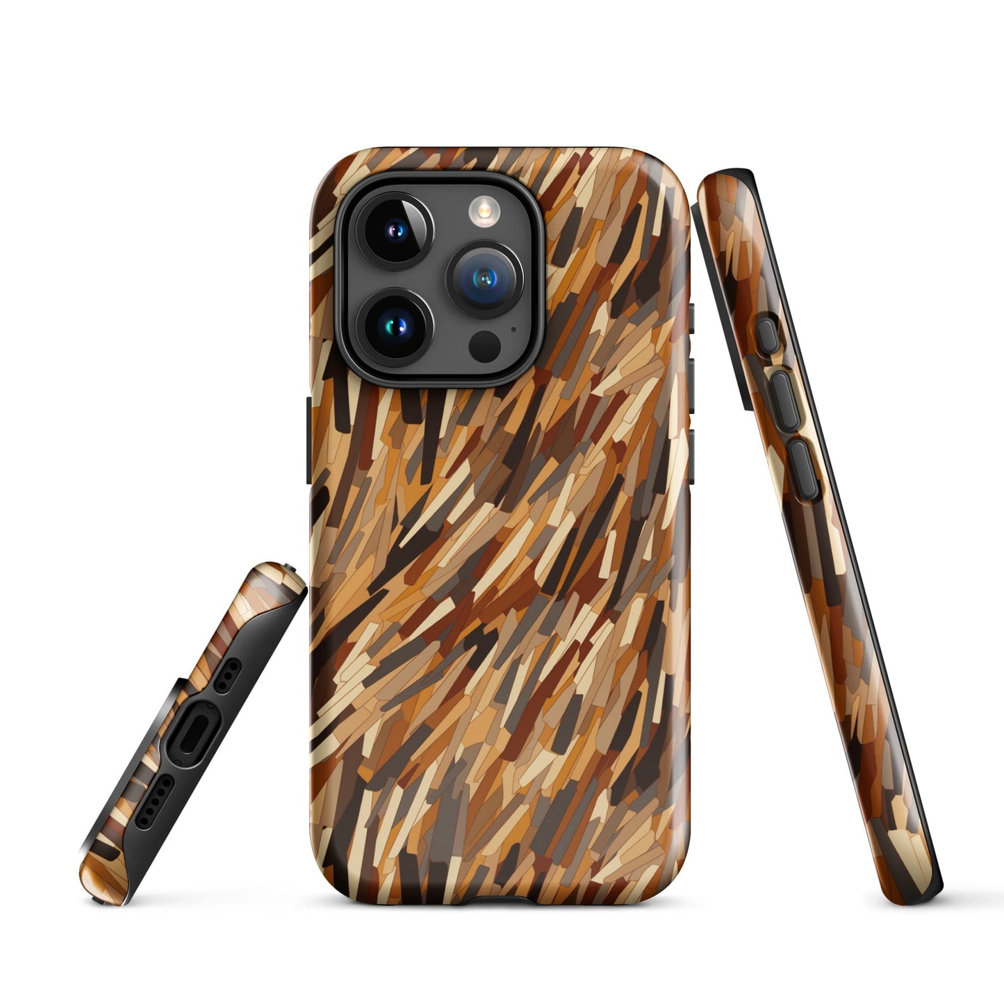 Fragmented Forest - Autumn's Abstract Palette - iPhone Case - Pattern Symphony