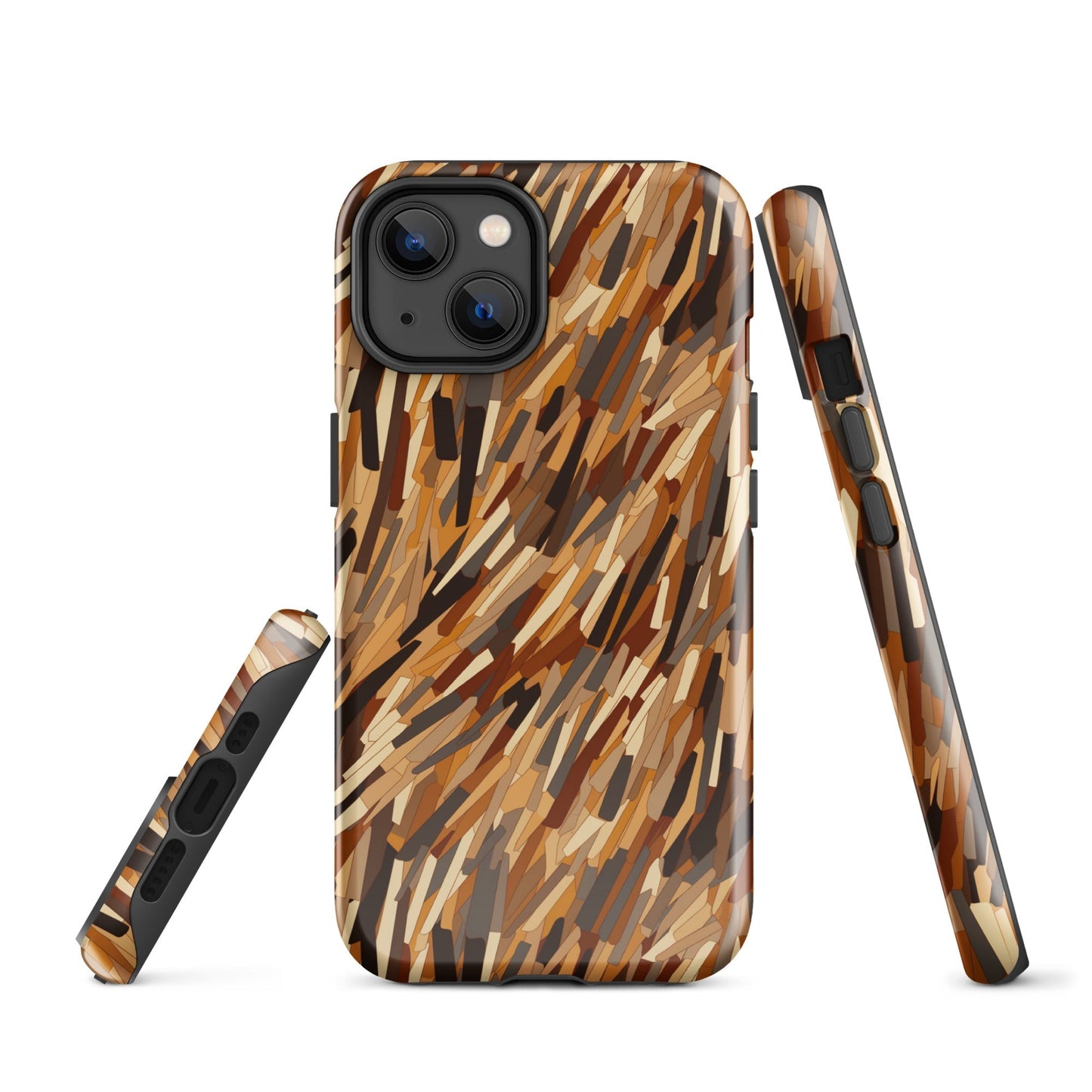 Fragmented Forest - Autumn's Abstract Palette - iPhone Case - Pattern Symphony