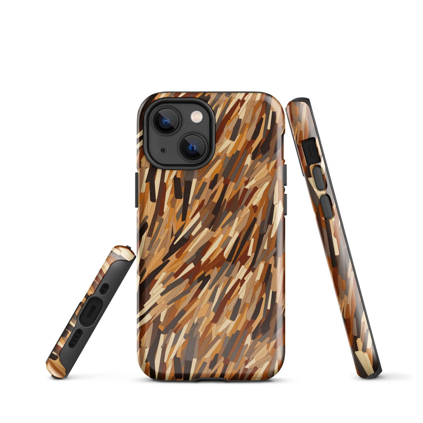 Fragmented Forest - Autumn's Abstract Palette - iPhone Case - Pattern Symphony