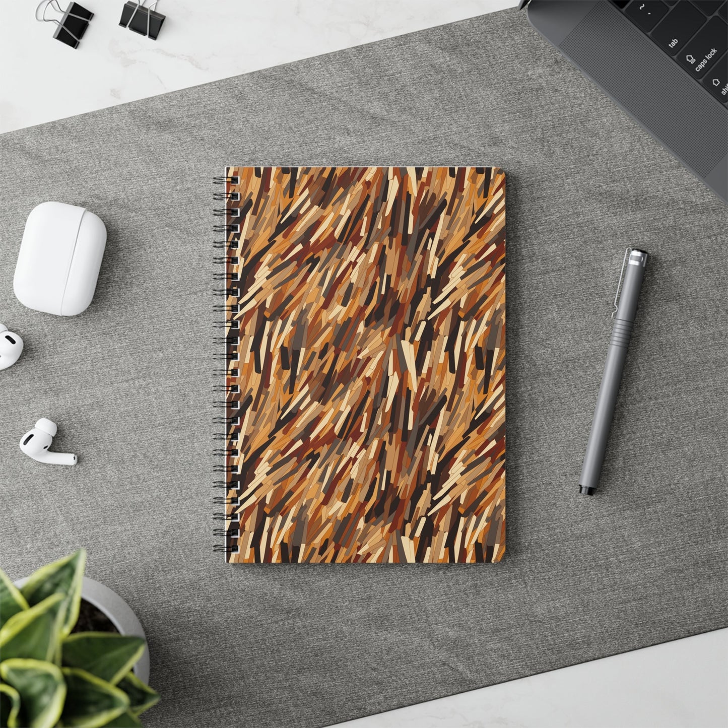 Fragmented Forest: Autumn's Abstract Palette - Notebook (A5) - Pattern Symphony