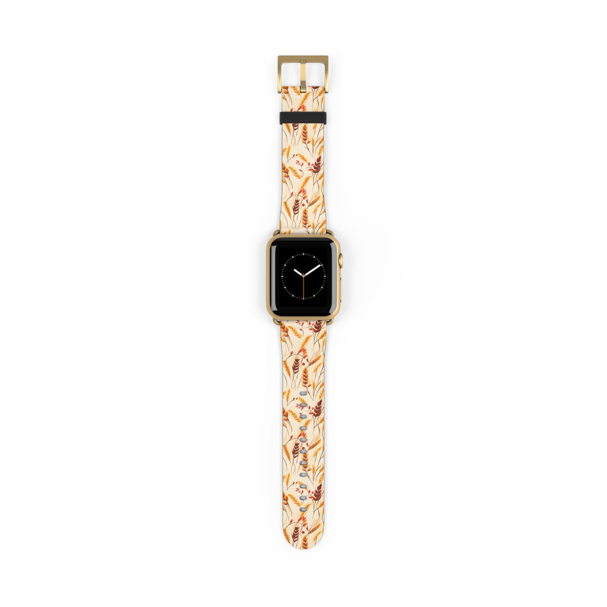 Golden Harvest - An Autumn Collage of Wheat and Berries - Apple Watch Strap - Pattern Symphony