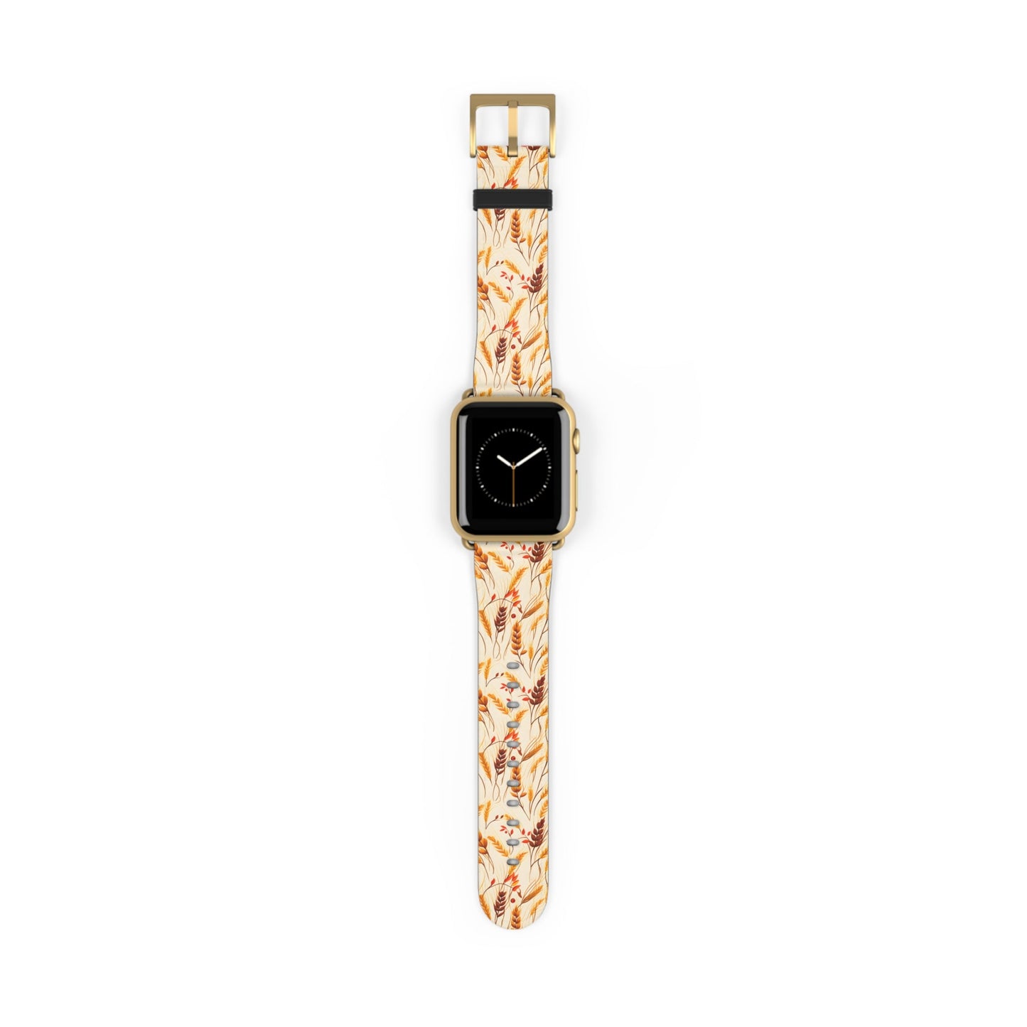 Golden Harvest - An Autumn Collage of Wheat and Berries - Apple Watch Strap - Pattern Symphony