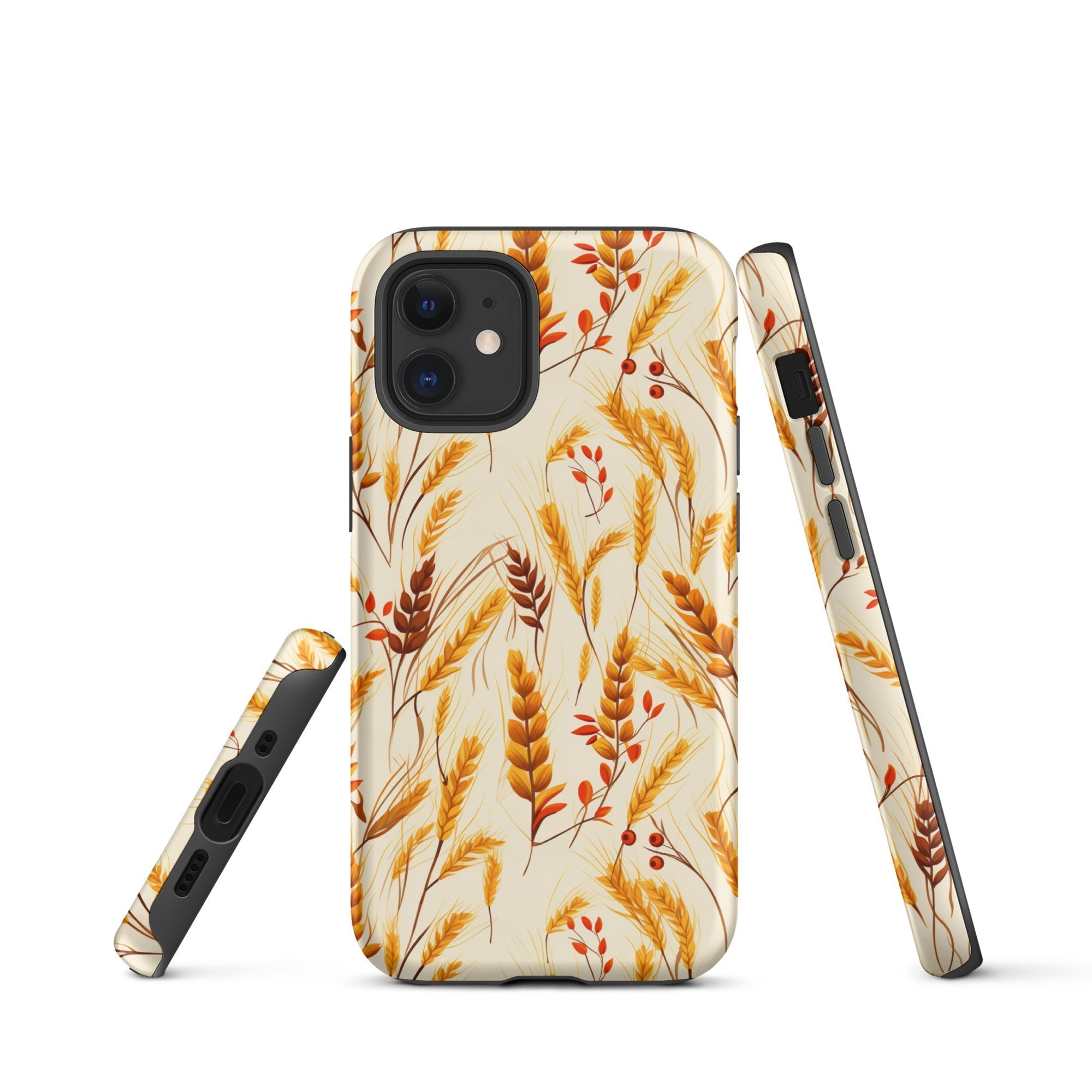 Golden Harvest - An Autumn Collage of Wheat and Berries - iPhone Case - Pattern Symphony