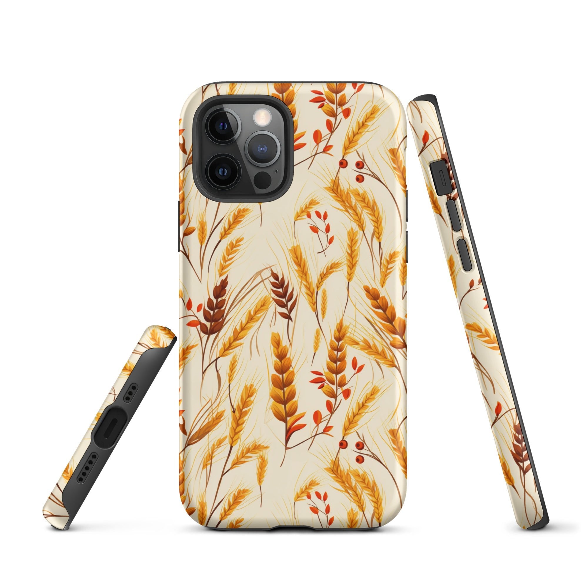 Golden Harvest - An Autumn Collage of Wheat and Berries - iPhone Case - Pattern Symphony