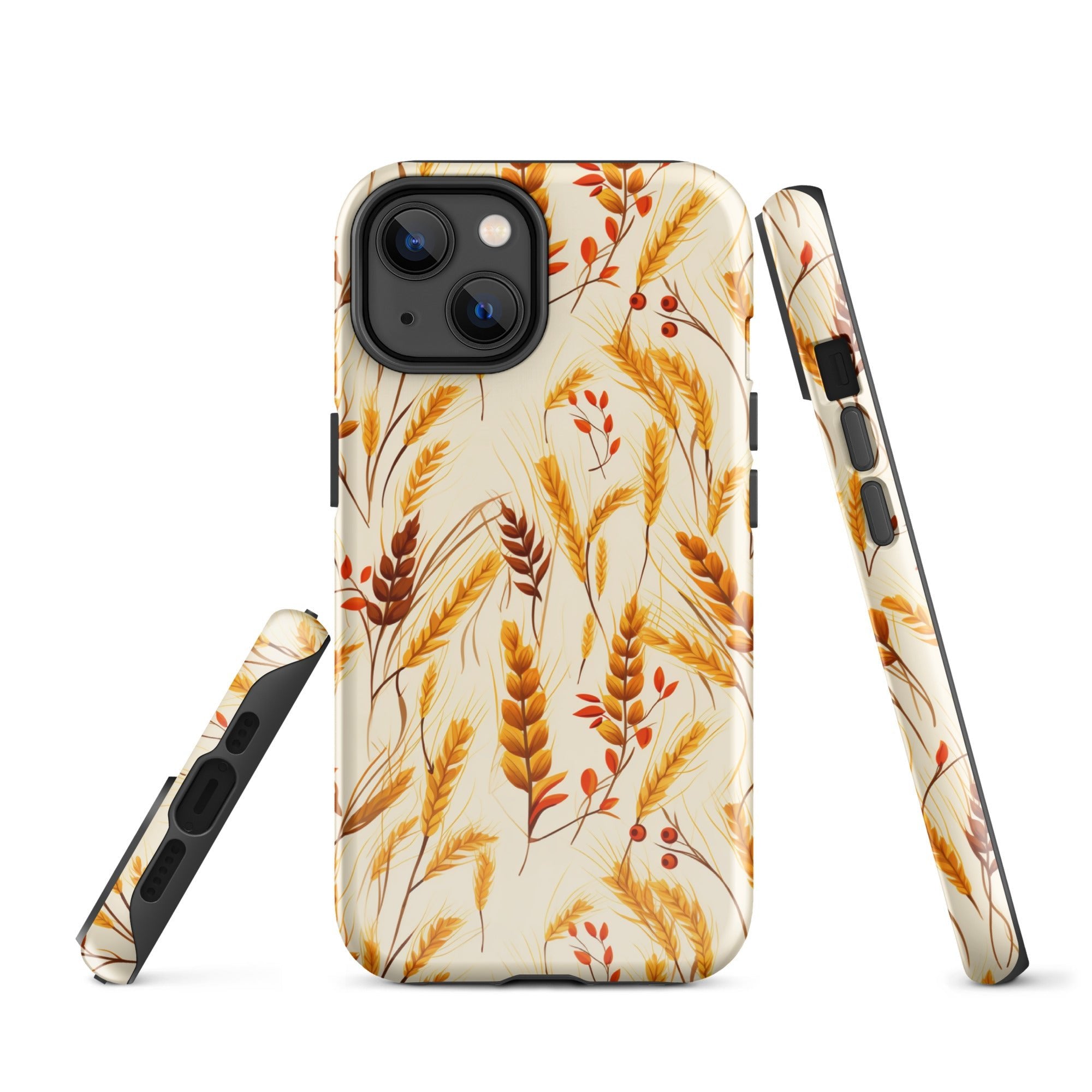 Golden Harvest - An Autumn Collage of Wheat and Berries - iPhone Case - Pattern Symphony