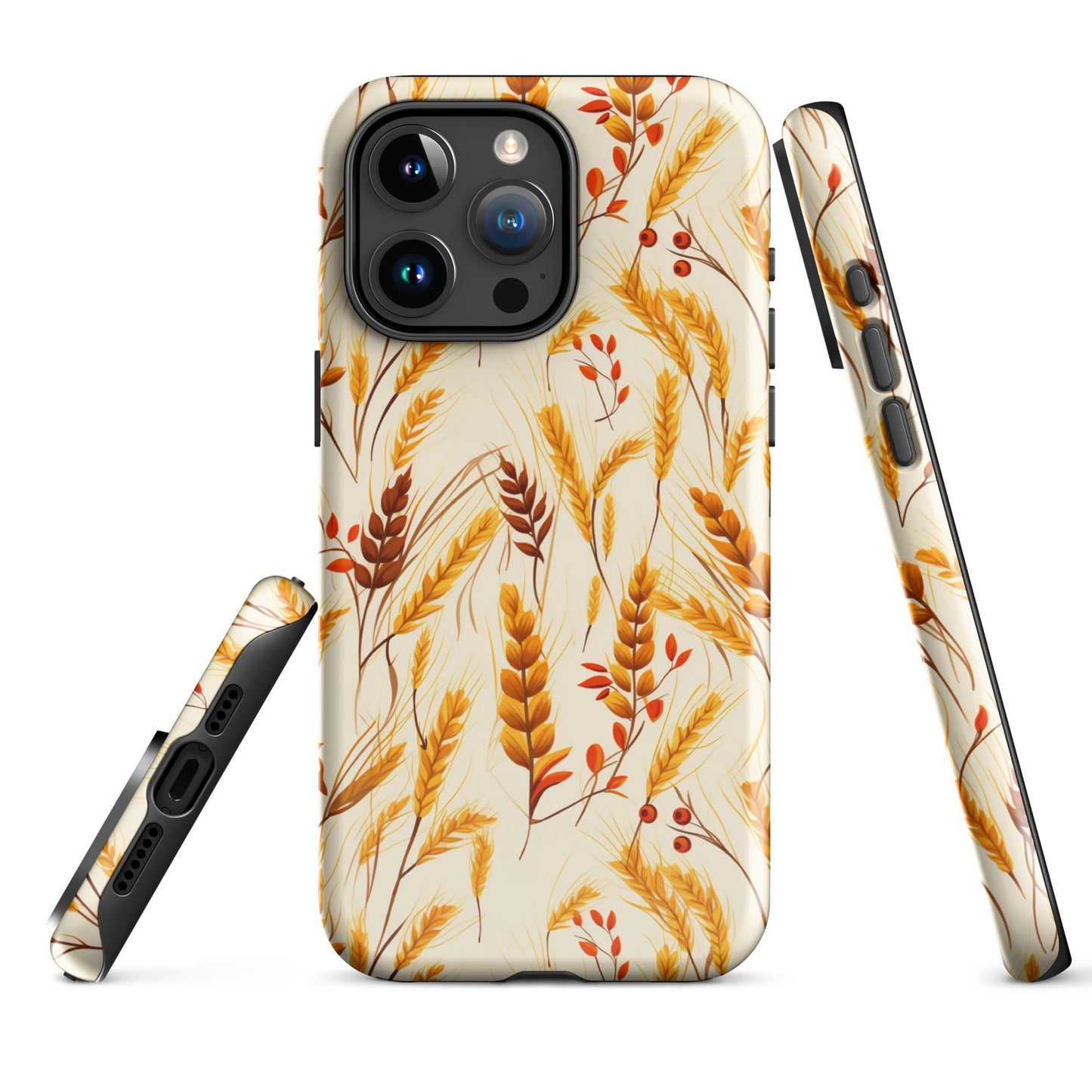 Golden Harvest - An Autumn Collage of Wheat and Berries - iPhone Case - Pattern Symphony