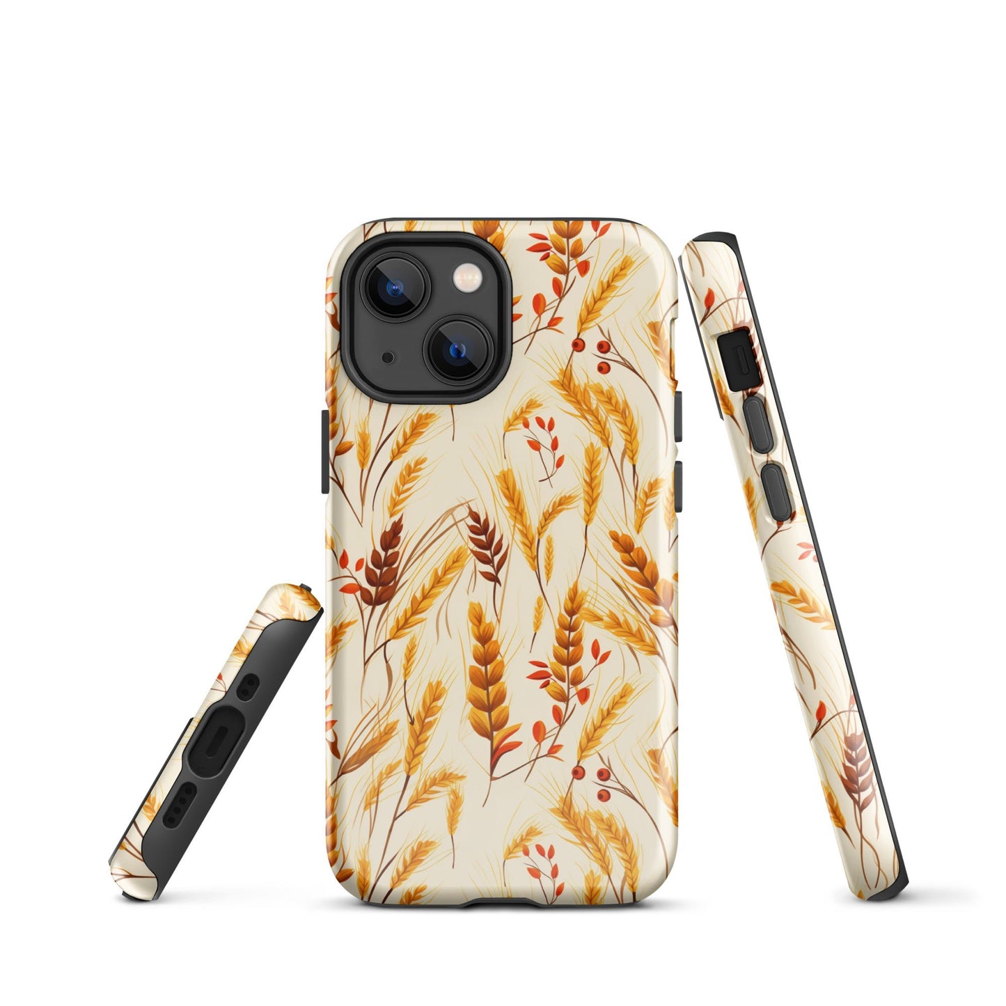 Golden Harvest - An Autumn Collage of Wheat and Berries - iPhone Case - Pattern Symphony