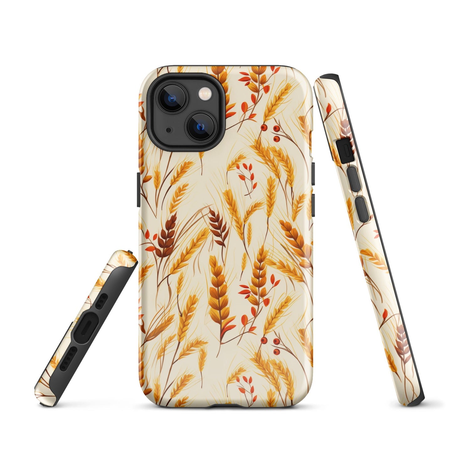 Golden Harvest - An Autumn Collage of Wheat and Berries - iPhone Case - Pattern Symphony