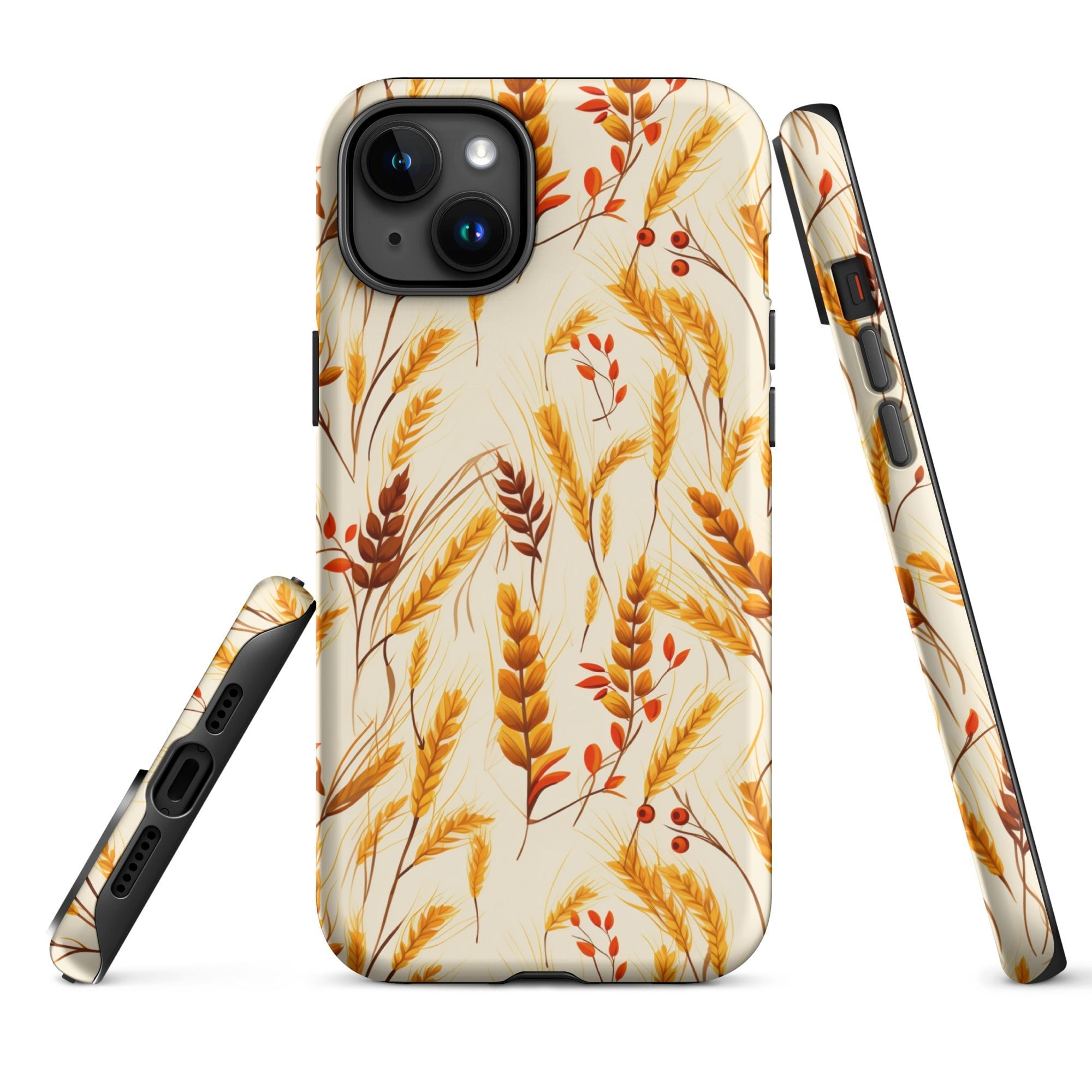 Golden Harvest - An Autumn Collage of Wheat and Berries - iPhone Case - Pattern Symphony