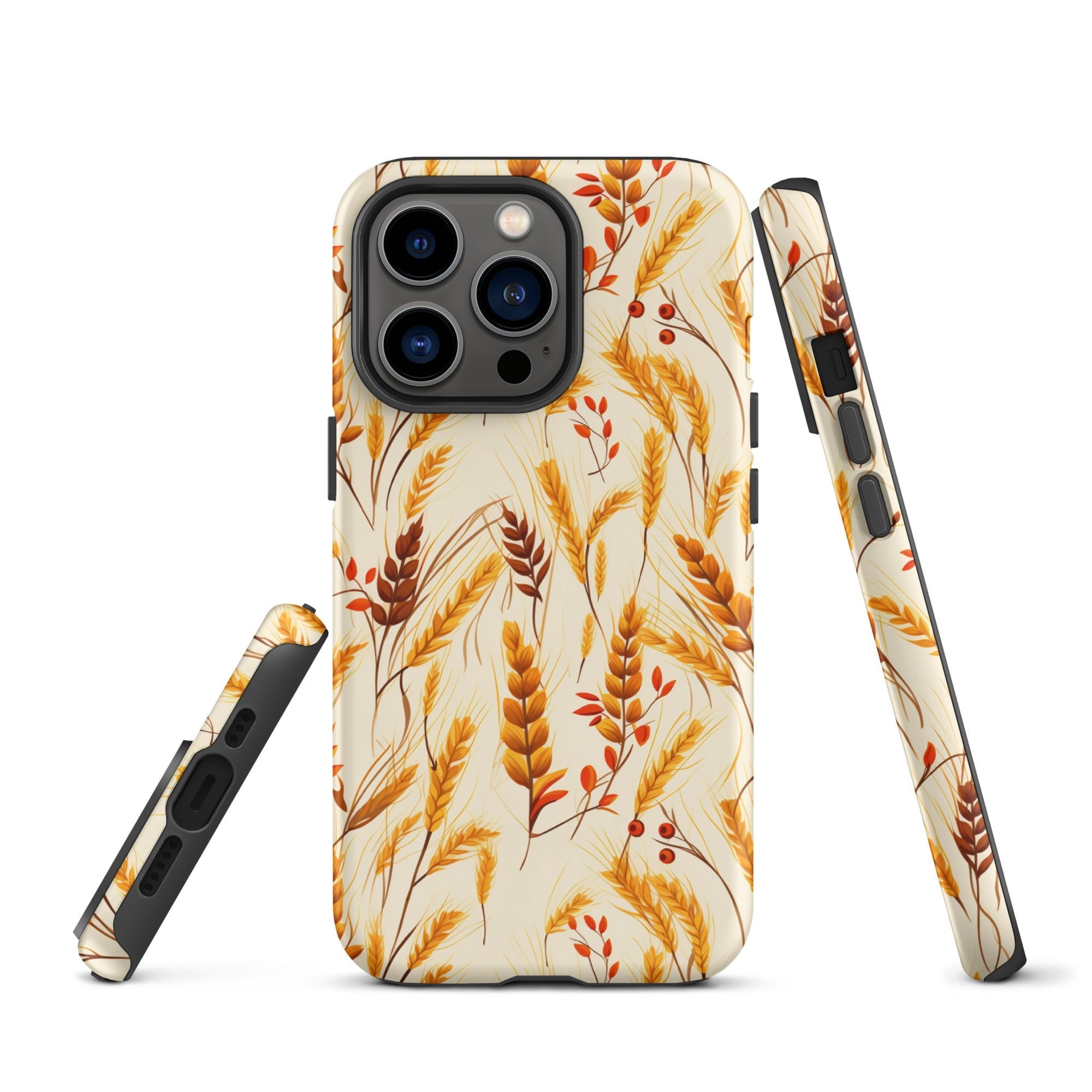 Golden Harvest - An Autumn Collage of Wheat and Berries - iPhone Case - Pattern Symphony