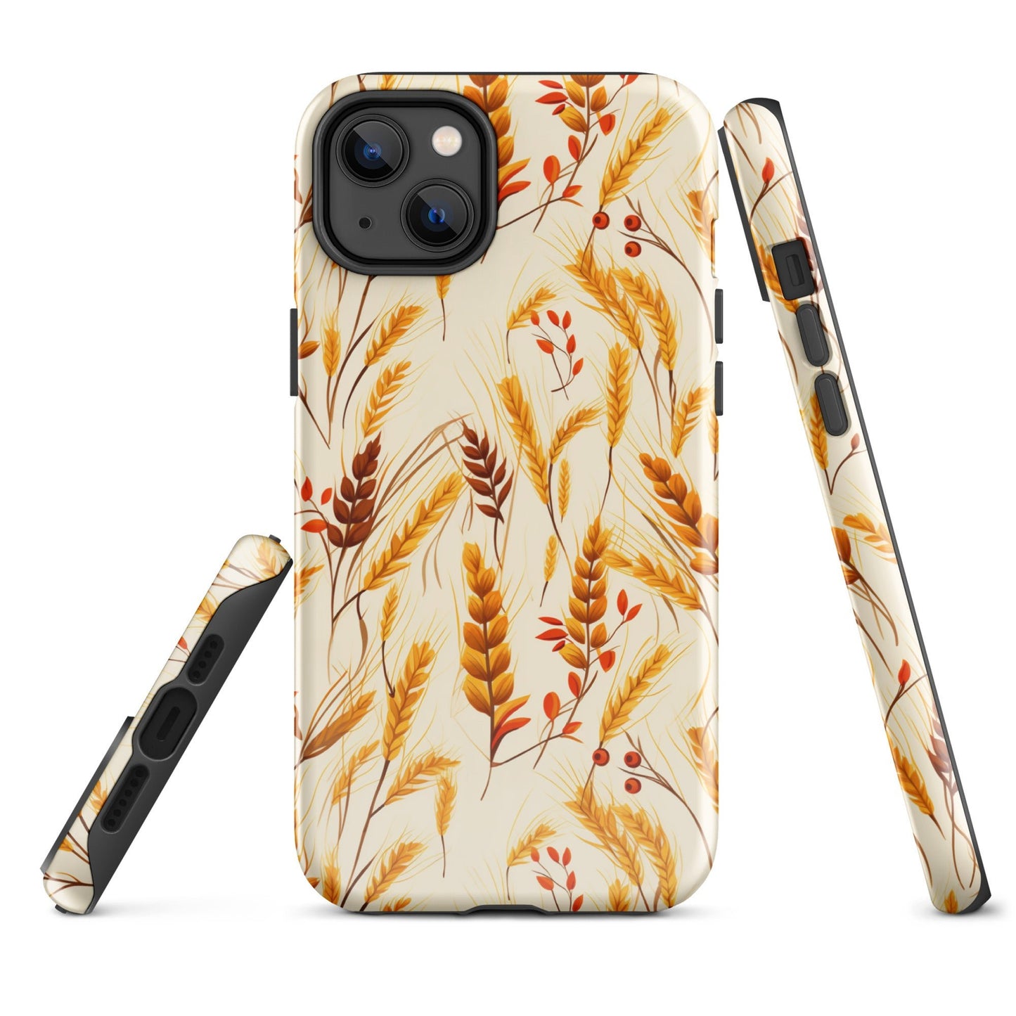 Golden Harvest - An Autumn Collage of Wheat and Berries - iPhone Case - Pattern Symphony