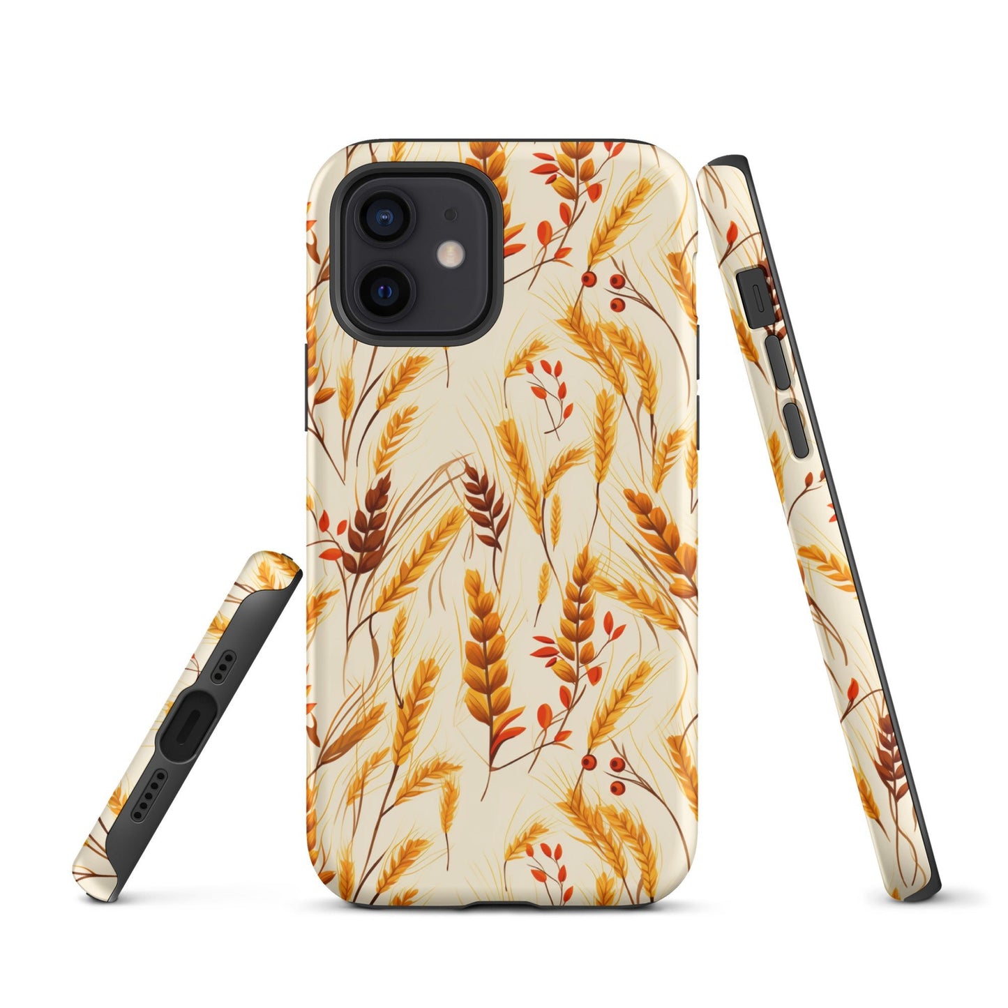 Golden Harvest - An Autumn Collage of Wheat and Berries - iPhone Case - Pattern Symphony