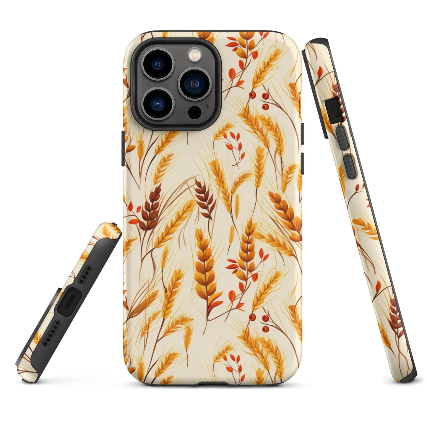 Golden Harvest - An Autumn Collage of Wheat and Berries - iPhone Case - Pattern Symphony