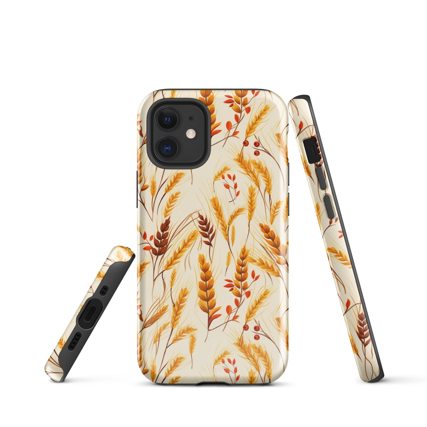 Golden Harvest - An Autumn Collage of Wheat and Berries - iPhone Case - Pattern Symphony