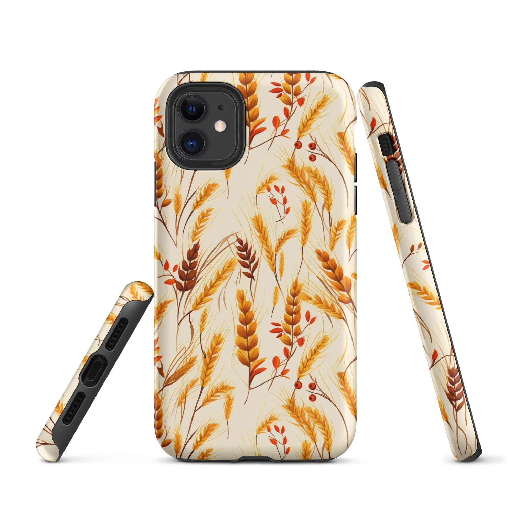 Golden Harvest - An Autumn Collage of Wheat and Berries - iPhone Case - Pattern Symphony