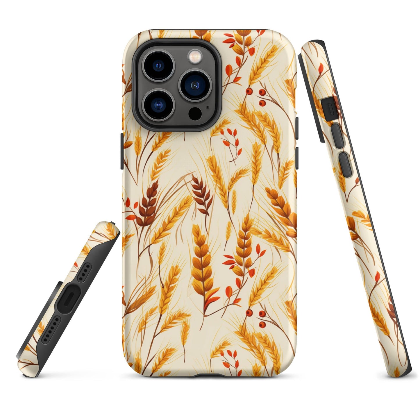 Golden Harvest - An Autumn Collage of Wheat and Berries - iPhone Case - Pattern Symphony