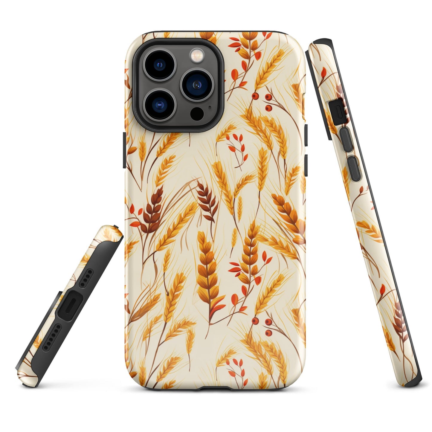 Golden Harvest - An Autumn Collage of Wheat and Berries - iPhone Case - Pattern Symphony