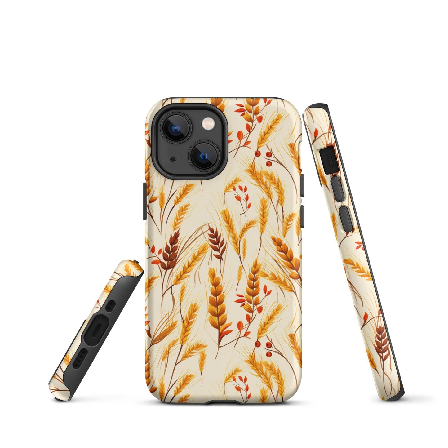 Golden Harvest - An Autumn Collage of Wheat and Berries - iPhone Case - Pattern Symphony