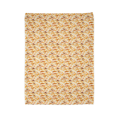 Golden Harvest: An Autumn Collage of Wheat and Berries - The Ideal Throw for Sofas - Pattern Symphony