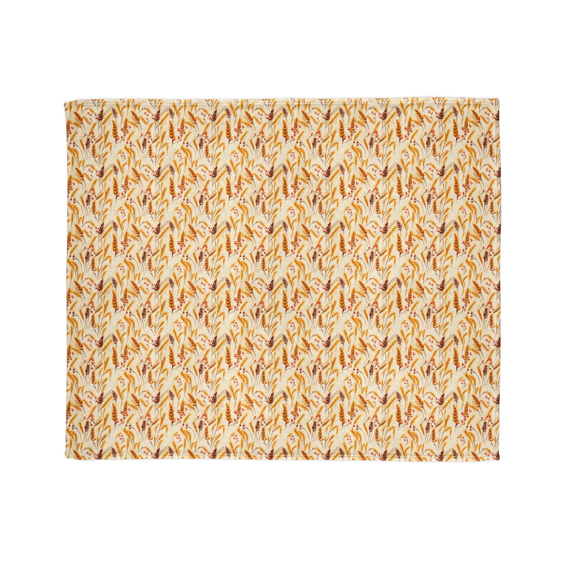 Golden Harvest: An Autumn Collage of Wheat and Berries - The Ideal Throw for Sofas - Pattern Symphony