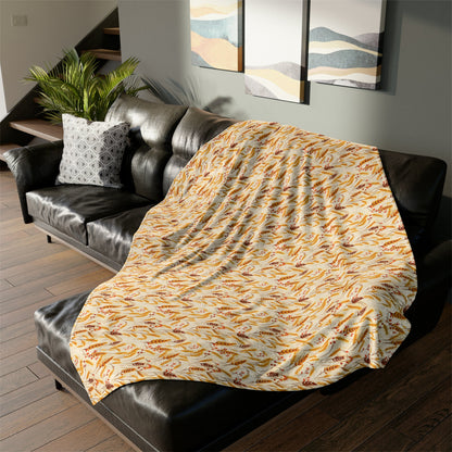 Golden Harvest: An Autumn Collage of Wheat and Berries - The Ideal Throw for Sofas - Pattern Symphony