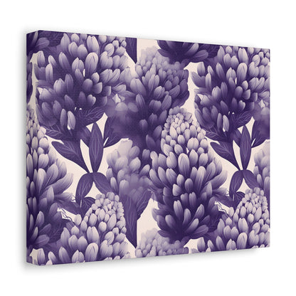 Gradient Grape Hyacinth - Purple and White Floral Pattern - Wall Art Canvas - Pattern Symphony