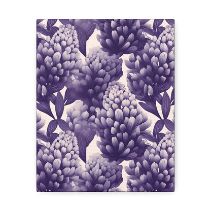 Gradient Grape Hyacinth - Purple and White Floral Pattern - Wall Art Canvas - Pattern Symphony