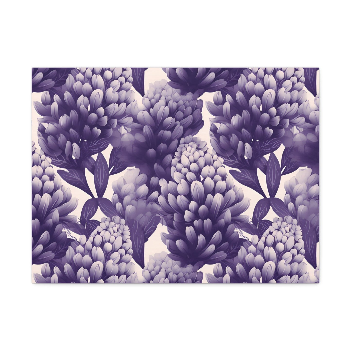 Gradient Grape Hyacinth - Purple and White Floral Pattern - Wall Art Canvas - Pattern Symphony