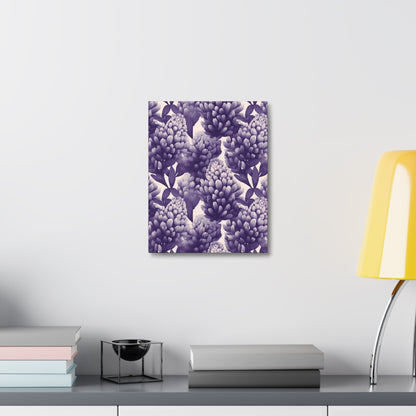 Gradient Grape Hyacinth - Purple and White Floral Pattern - Wall Art Canvas - Pattern Symphony