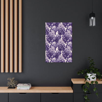 Gradient Grape Hyacinth - Purple and White Floral Pattern - Wall Art Canvas - Pattern Symphony