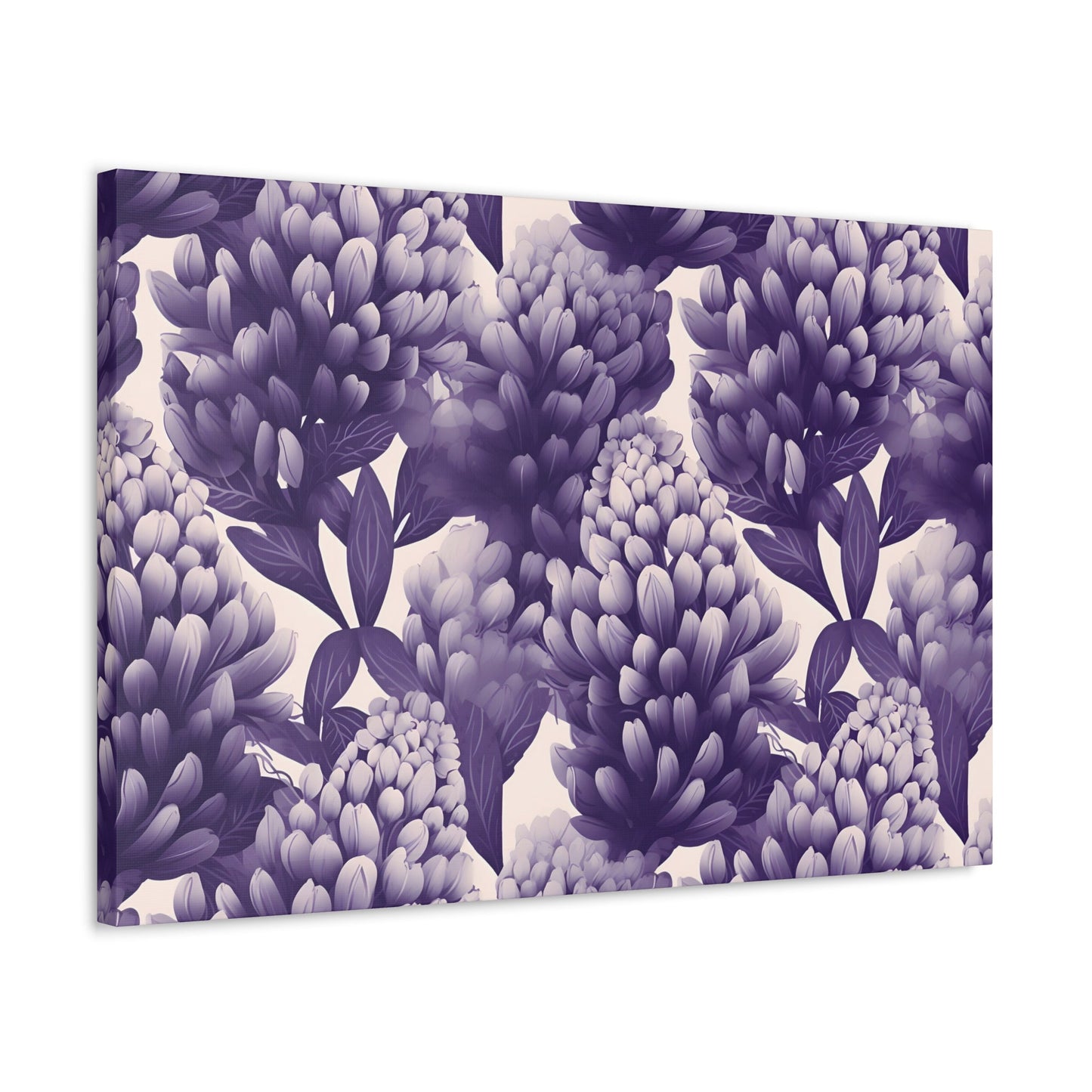 Gradient Grape Hyacinth - Purple and White Floral Pattern - Wall Art Canvas - Pattern Symphony