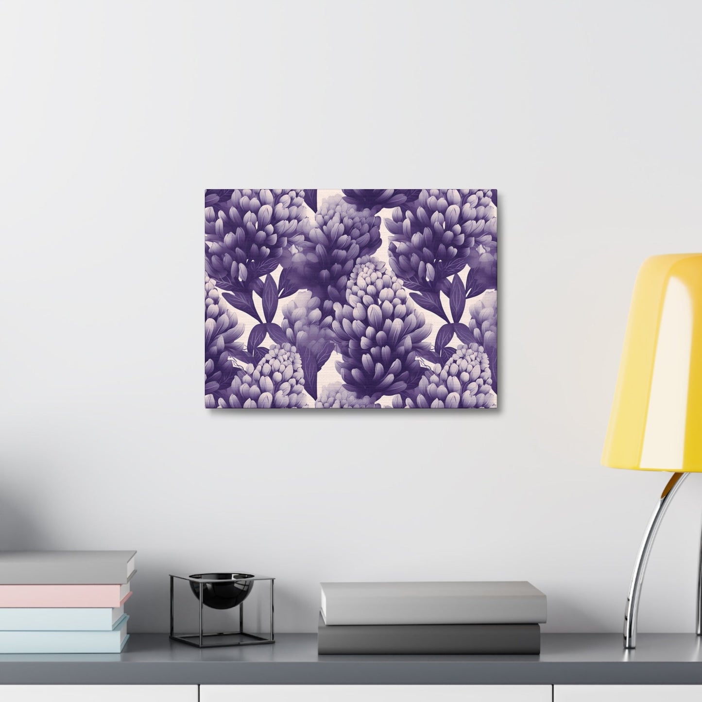 Gradient Grape Hyacinth - Purple and White Floral Pattern - Wall Art Canvas - Pattern Symphony