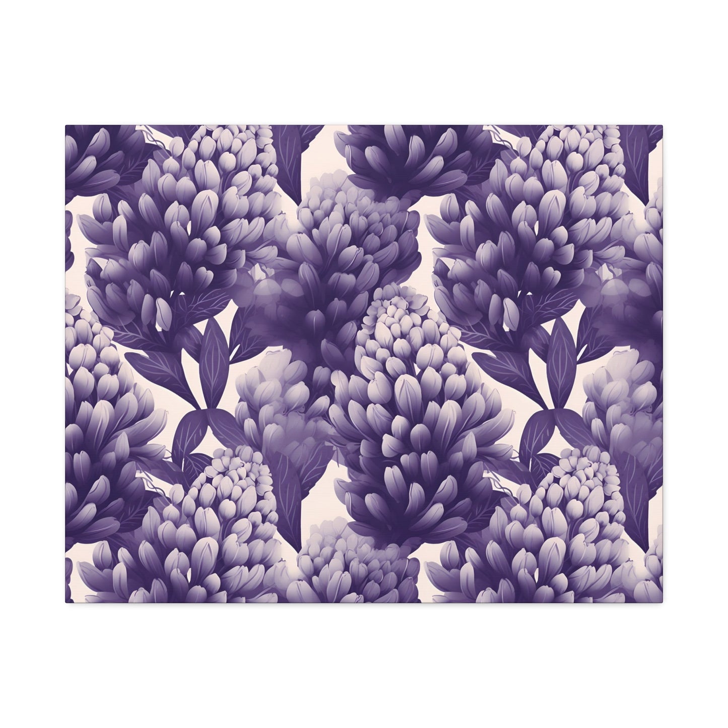 Gradient Grape Hyacinth - Purple and White Floral Pattern - Wall Art Canvas - Pattern Symphony