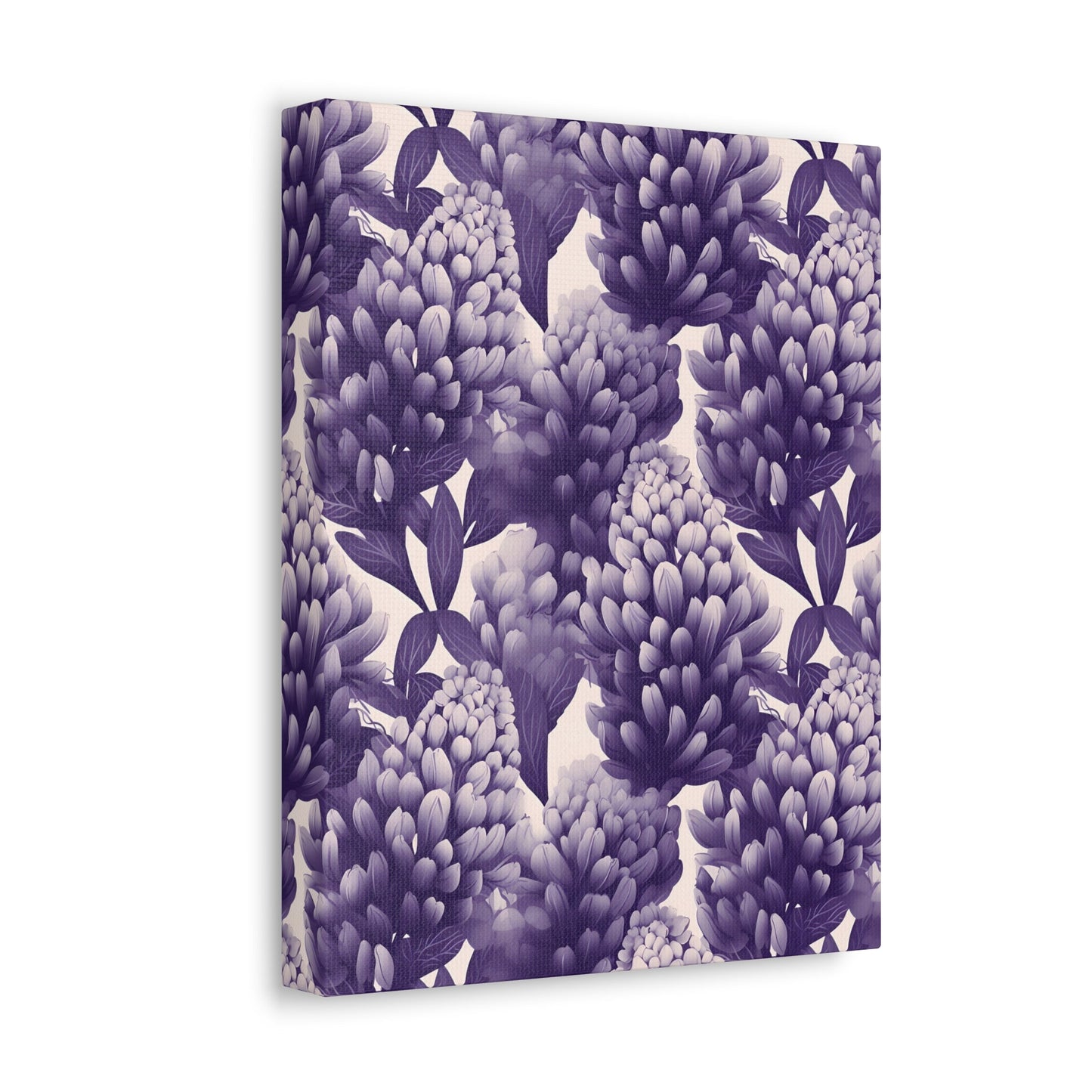 Gradient Grape Hyacinth - Purple and White Floral Pattern - Wall Art Canvas - Pattern Symphony