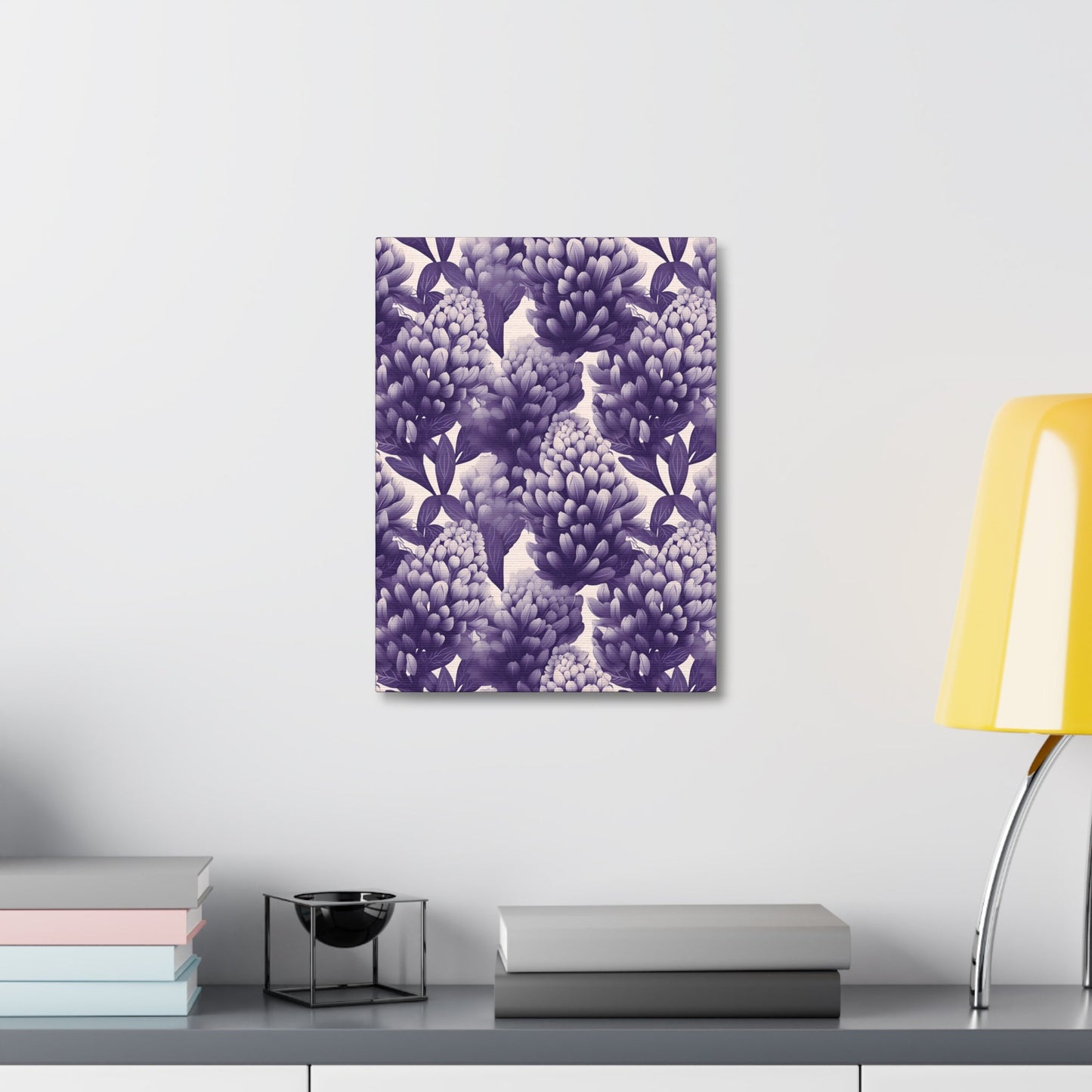 Gradient Grape Hyacinth - Purple and White Floral Pattern - Wall Art Canvas - Pattern Symphony