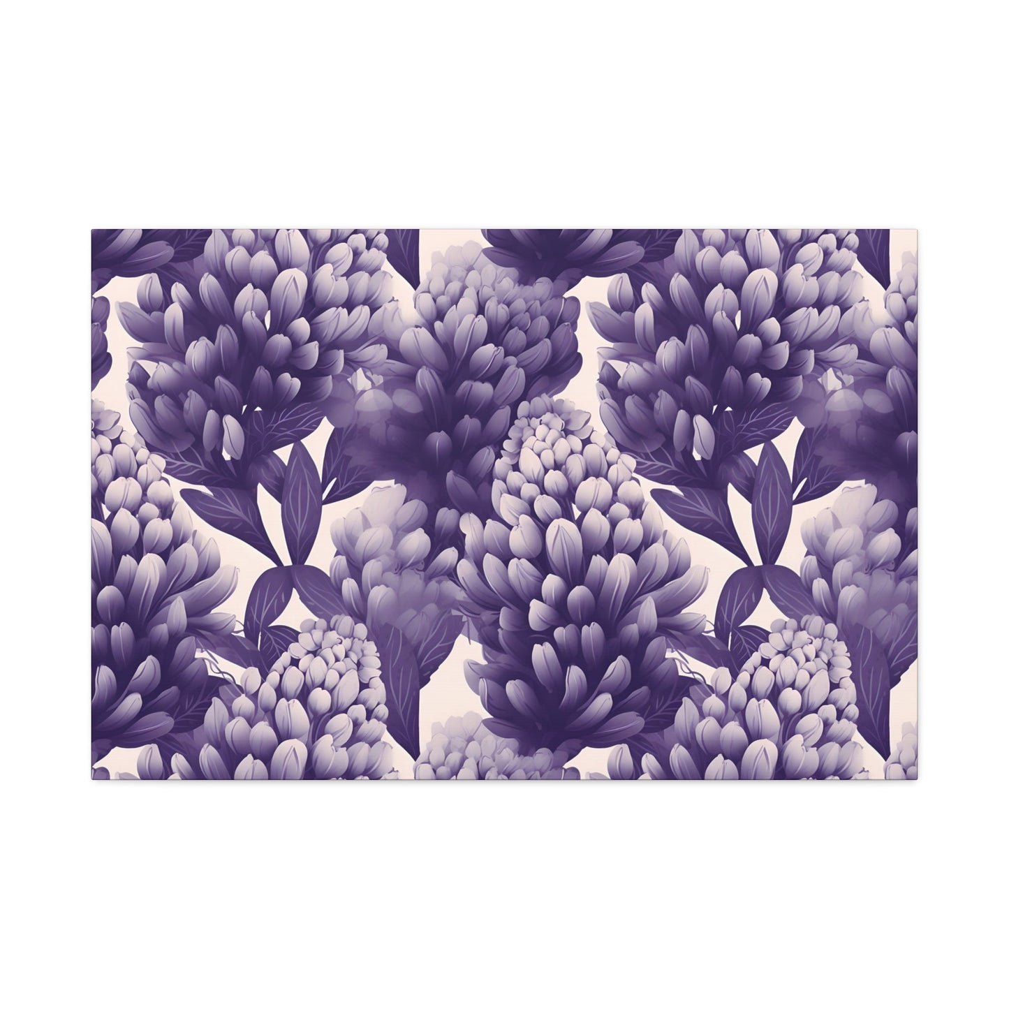 Gradient Grape Hyacinth - Purple and White Floral Pattern - Wall Art Canvas - Pattern Symphony