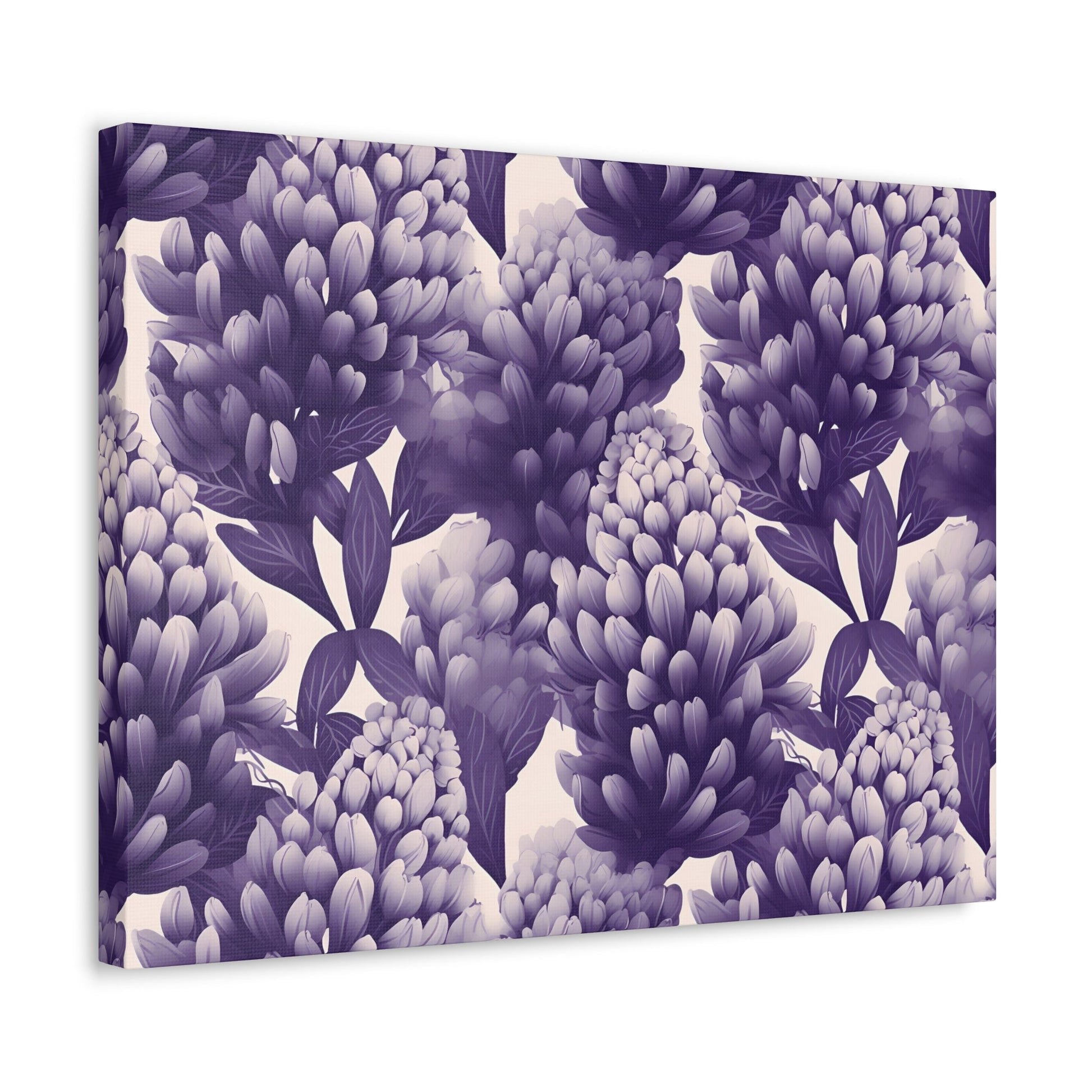 Gradient Grape Hyacinth - Purple and White Floral Pattern - Wall Art Canvas - Pattern Symphony