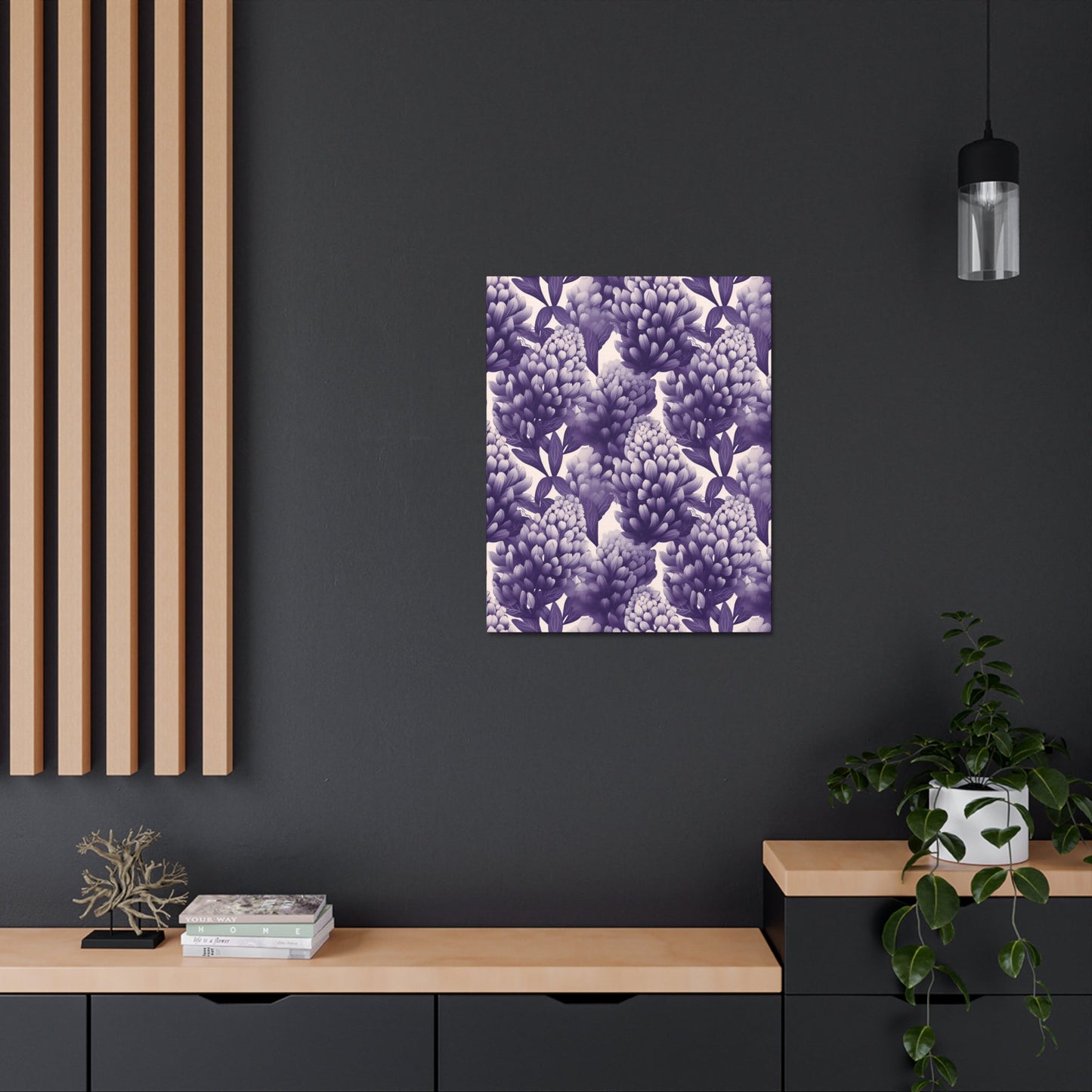 Gradient Grape Hyacinth - Purple and White Floral Pattern - Wall Art Canvas - Pattern Symphony