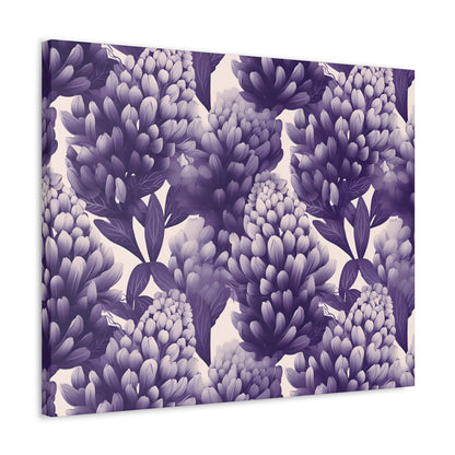 Gradient Grape Hyacinth - Purple and White Floral Pattern - Wall Art Canvas - Pattern Symphony