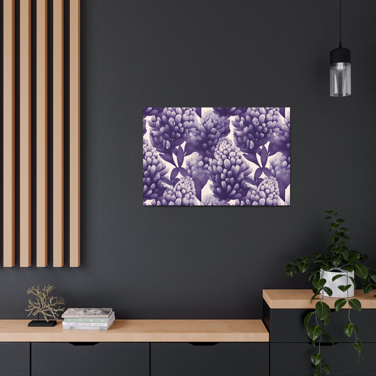 Gradient Grape Hyacinth - Purple and White Floral Pattern - Wall Art Canvas - Pattern Symphony