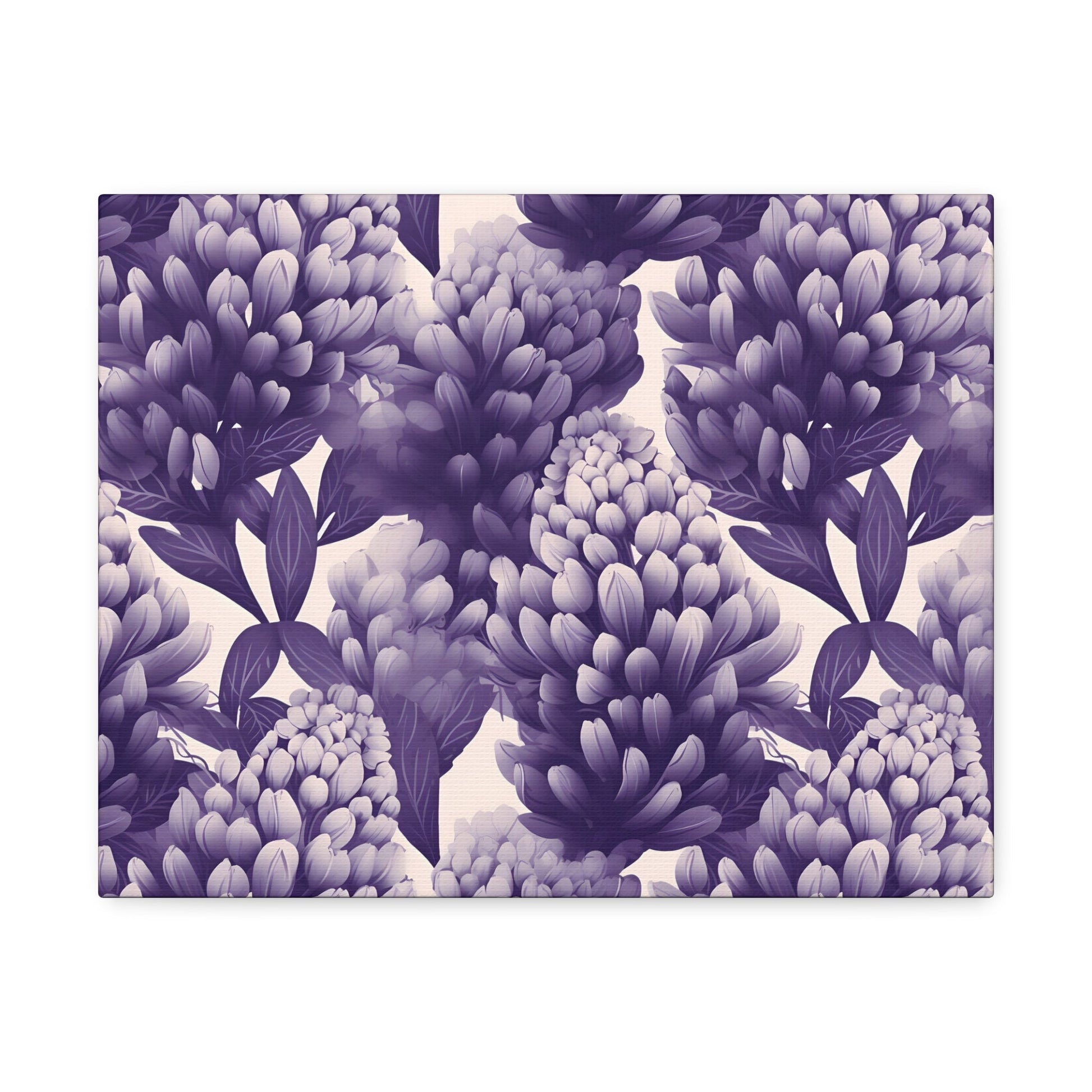 Gradient Grape Hyacinth - Purple and White Floral Pattern - Wall Art Canvas - Pattern Symphony