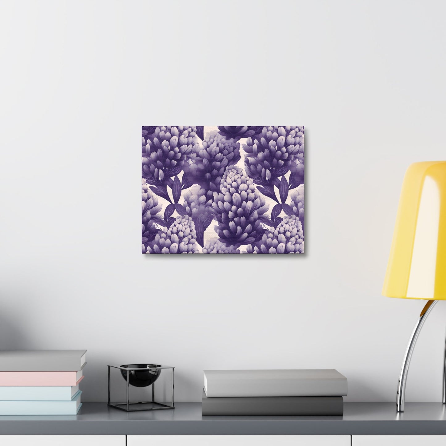 Gradient Grape Hyacinth - Purple and White Floral Pattern - Wall Art Canvas - Pattern Symphony