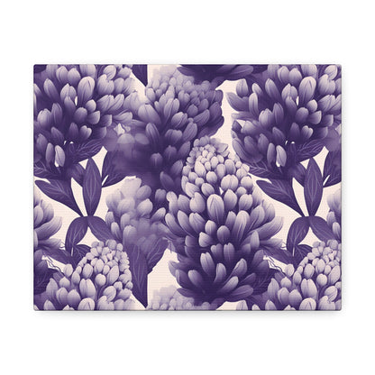 Gradient Grape Hyacinth - Purple and White Floral Pattern - Wall Art Canvas - Pattern Symphony